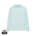 Iqoniq Yengo kids recycled cotton hoodie with sidepockets, crushed mint, size 3/4