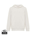 Iqoniq Yengo kids recycled cotton hoodie with sidepockets, ivory white, size 3/4