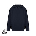 Iqoniq Yengo kids recycled cotton hoodie with sidepockets, navy, size 7/8