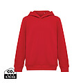 Iqoniq Yengo kids recycled cotton hoodie with sidepockets, red, size 7/8