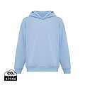 Iqoniq Yengo kids recycled cotton hoodie with sidepockets, sky blue, size 7/8