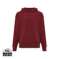 Iqoniq Yoho recycled cotton relaxed hoodie, burgundy, size XXS