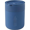 Java 330 ml ceramic tumbler with silicone wrap and plastic lid, blue