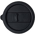 Java 330 ml ceramic tumbler with silicone wrap and plastic lid, solid black
