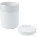 Java 330 ml ceramic tumbler with silicone wrap and plastic lid, white