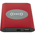 Juice 4000 mAh Type-C recycled aluminium wireless power bank, red