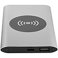 Juice 4000 mAh Type-C recycled aluminium wireless power bank, silver