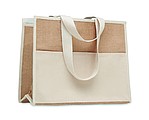 Jute and canvas cooler bag