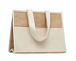Jute and canvas cooler bag