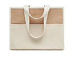Jute and canvas cooler bag
