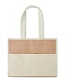 Jute and canvas cooler bag