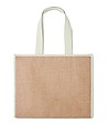 Jute and canvas cooler bag