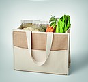 Jute and canvas cooler bag
