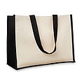 Jute and canvas shopping bag