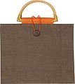 Jute bag with bamboo grip, orange