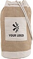 Jute duffel bag with metal eyelets
