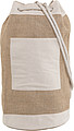 Jute duffel bag with metal eyelets
