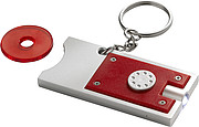 Key holder with coin (€0.50 size)Red