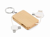 Key ring charging cable, wood