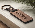 Key ring in walnut and PU