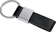 Key ring with a black PU strap, grey
