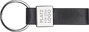 Key ring with a black PU strap, grey