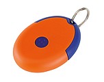 Key ring with a microfiber cloth for cleaning glasses or camera lenses,colour blue, orange