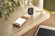 Key ring with cork webbing