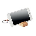 Key ring with Smartphone stand in bamboo.