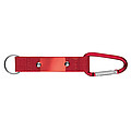 Keyring pendant with carabiner and metal plate