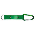 Keyring pendant with carabiner and metal plate