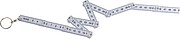 Keyring with folding ruler