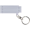 Keyring with folding ruler