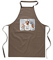 Kitchen apron in cotton, beige