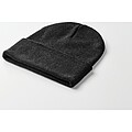 Knitted beanie with cuff, black