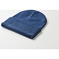 Knitted beanie with cuff, blue