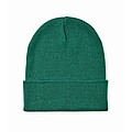 Knitted beanie with cuff, dark green