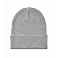 Knitted beanie with cuff, grey