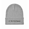 Knitted beanie with cuff, grey