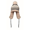 Knitted beanie with ear flap, black