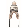 Knitted beanie with ear flap, black