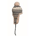 Knitted beanie with ear flap, black