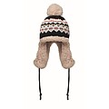 Knitted beanie with ear flap, grey