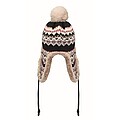 Knitted beanie with ear flap, grey