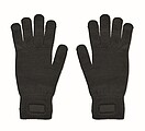 Knitted gloves in soft stretchable RPET polyester