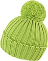 Knitted Hat with Pompon, green