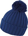 Knitted Hat with Pompon, navy