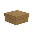 Kraft box with lid, size 200x200x100, brown