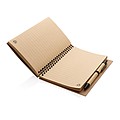 Kraft spiral notebook with pen, black
