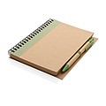 Kraft spiral notebook with pen, green